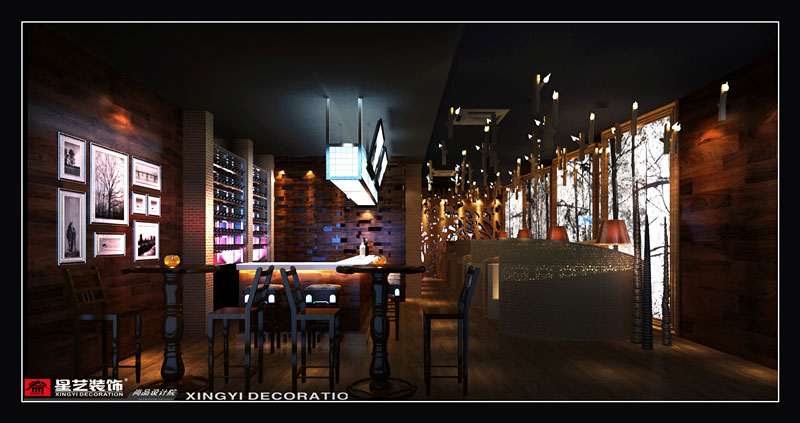 巴馬琥珀酒吧門頭的效果內景效果