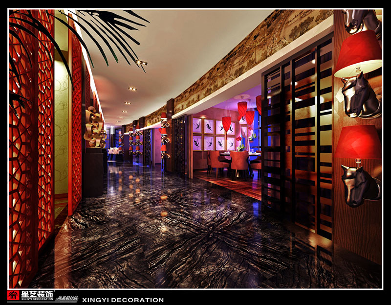 柳州東堤酒吧裝修第二層餐廳設計效果01