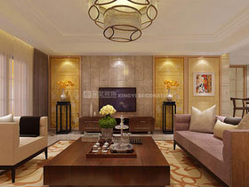 凱悅國(guó)際140平現(xiàn)代簡(jiǎn)約客廳設(shè)計(jì)效果