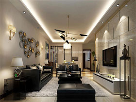 廣源國(guó)際社區(qū)120平現(xiàn)代簡(jiǎn)約客廳設(shè)計(jì)效果