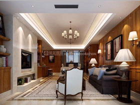 盛天東郡138平現代簡約客廳效果