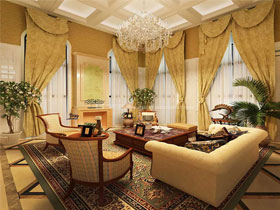 嘉和城盧瓦爾河谷800平別墅客廳設計效果