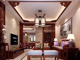 鳳嶺新新家園220平中式風格客廳效果