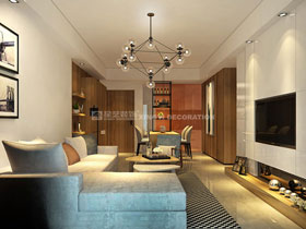 東盟中央城90平現代簡約客廳設計效果