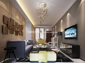 東盟中央城90平現代簡約客廳設計效果